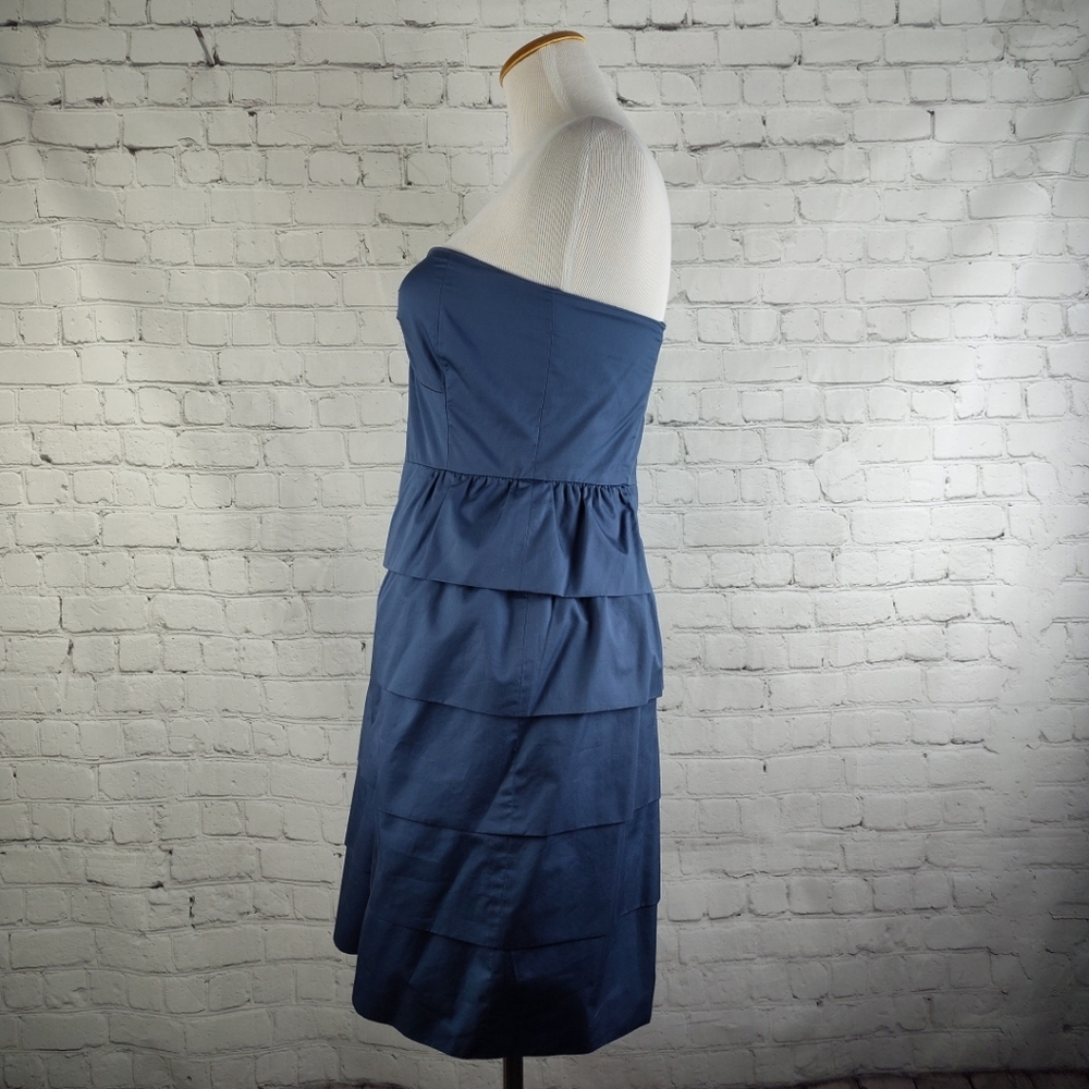 J. Crew Strapless Blue Dress 4 - Picture 2 of 10
